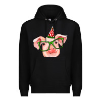 Black pig christmas Premium Hoodie - RanaPortraitStore