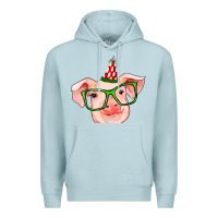 Blue Mist pig christmas Premium Hoodie - RanaPortraitStore