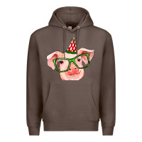 Coffee pig christmas Premium Hoodie - RanaPortraitStore