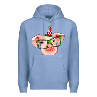 Colony Blue pig christmas Premium Hoodie - RanaPortraitStore