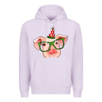 Lilac pig christmas Premium Hoodie - RanaPortraitStore