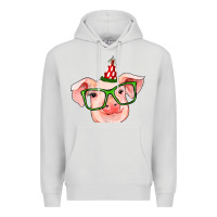 Dove Grey pig christmas Premium Hoodie - RanaPortraitStore