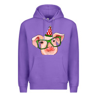 Purple pig christmas Premium Hoodie - RanaPortraitStore