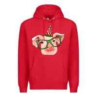 Red pig christmas Premium Hoodie - RanaPortraitStore