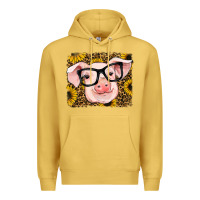 Antique Gold sunflowers pig Premium Hoodie - RanaPortraitStore