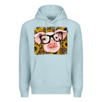 Blue Mist sunflowers pig Premium Hoodie - RanaPortraitStore