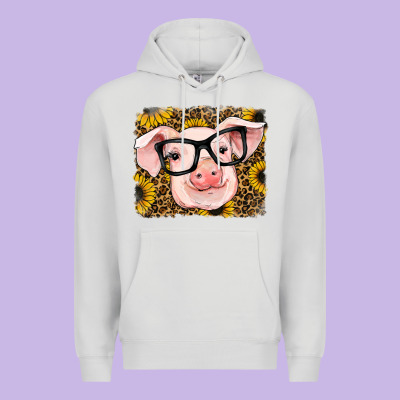 Sunflowers Pig Premium Hoodie Designed By Ranaportraitstore