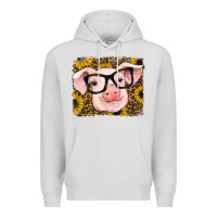 Dove Grey sunflowers pig Premium Hoodie - RanaPortraitStore