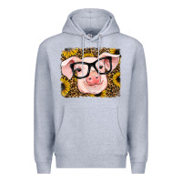 Heather Grey sunflowers pig Premium Hoodie - RanaPortraitStore