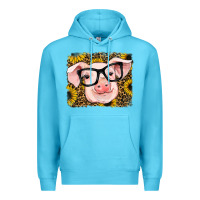 Ocean Blue sunflowers pig Premium Hoodie - RanaPortraitStore