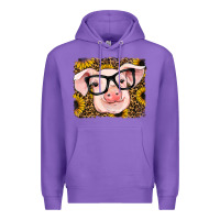 Purple sunflowers pig Premium Hoodie - RanaPortraitStore