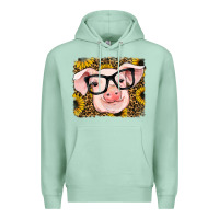 Seafoam sunflowers pig Premium Hoodie - RanaPortraitStore