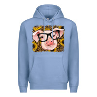 Colony Blue sunflowers pig Premium Hoodie - RanaPortraitStore