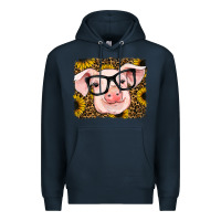 Navy sunflowers pig Premium Hoodie - RanaPortraitStore