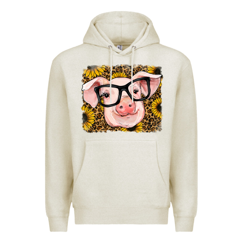 Sunflowers Pig Premium Hoodie by RanaPortraitStore | Teevron
