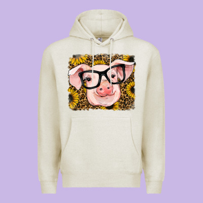 Sunflowers Pig Premium Hoodie Designed By Ranaportraitstore