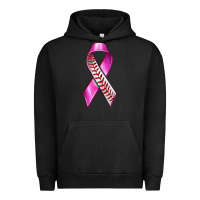 Pigment Black Breast Cancer Ribbon Baseball Urban Hoodie - texasbilliewilder
