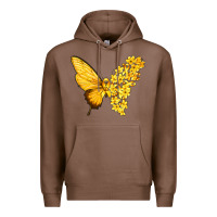 Chestnut flowers and childhood cancer ribbon butterfly Premium Hoodie - texasbilliewilder