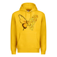 Lemon flowers and childhood cancer ribbon butterfly Premium Hoodie - texasbilliewilder