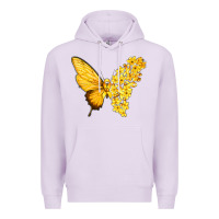 Lilac flowers and childhood cancer ribbon butterfly Premium Hoodie - texasbilliewilder