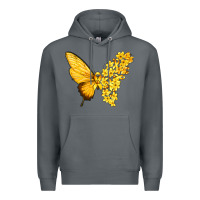 Rock flowers and childhood cancer ribbon butterfly Premium Hoodie - texasbilliewilder