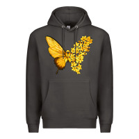 Smoke flowers and childhood cancer ribbon butterfly Premium Hoodie - texasbilliewilder