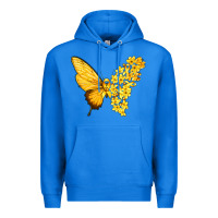 True Royal flowers and childhood cancer ribbon butterfly Premium Hoodie - texasbilliewilder