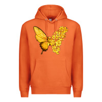 Carrot flowers and childhood cancer ribbon butterfly Premium Hoodie - texasbilliewilder
