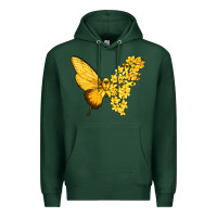 Sports Green flowers and childhood cancer ribbon butterfly Premium Hoodie - texasbilliewilder