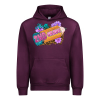 Mauve Wine Hello 2nd Grade Urban Hoodie - RanaPortraitStore