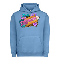 Pigment Pebble Blue Hello 2nd Grade Urban Hoodie - RanaPortraitStore