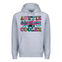 Heather Grey auntie like a mom only cooler Premium Hoodie - Zillion Design Studio