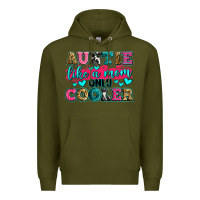 Army Green auntie like a mom only cooler Premium Hoodie - Zillion Design Studio