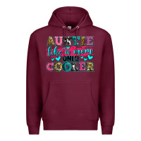 Burgundy auntie like a mom only cooler Premium Hoodie - Zillion Design Studio