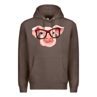 Coffee pig with red glasses Premium Hoodie - RanaPortraitStore