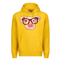 Lemon pig with red glasses Premium Hoodie - RanaPortraitStore