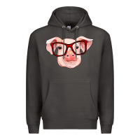 Smoke pig with red glasses Premium Hoodie - RanaPortraitStore