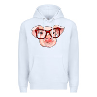 White pig with red glasses Premium Hoodie - RanaPortraitStore