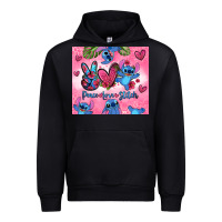 Black peace love stitch Urban Hoodie - Zillion Design Studio
