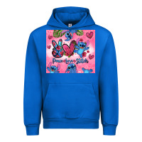 Cobalt peace love stitch Urban Hoodie - Zillion Design Studio