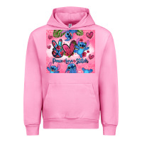Fuchsia Pink peace love stitch Urban Hoodie - Zillion Design Studio