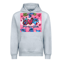 Heather Grey peace love stitch Urban Hoodie - Zillion Design Studio
