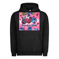 Pigment Black peace love stitch Urban Hoodie - Zillion Design Studio