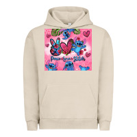 Pigment French Oak peace love stitch Urban Hoodie - Zillion Design Studio