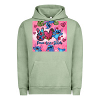 Pigment Oil Green peace love stitch Urban Hoodie - Zillion Design Studio