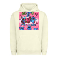 Pigment Pistachio peace love stitch Urban Hoodie - Zillion Design Studio