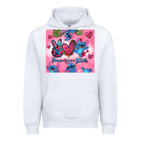 White peace love stitch Urban Hoodie - Zillion Design Studio