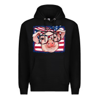 Black american flag pig Premium Hoodie - RanaPortraitStore