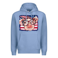 Colony Blue american flag pig Premium Hoodie - RanaPortraitStore