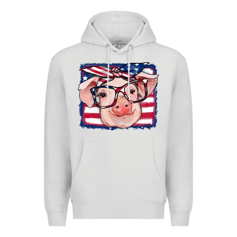 American Flag Pig Premium Hoodie by RanaPortraitStore | Teevron